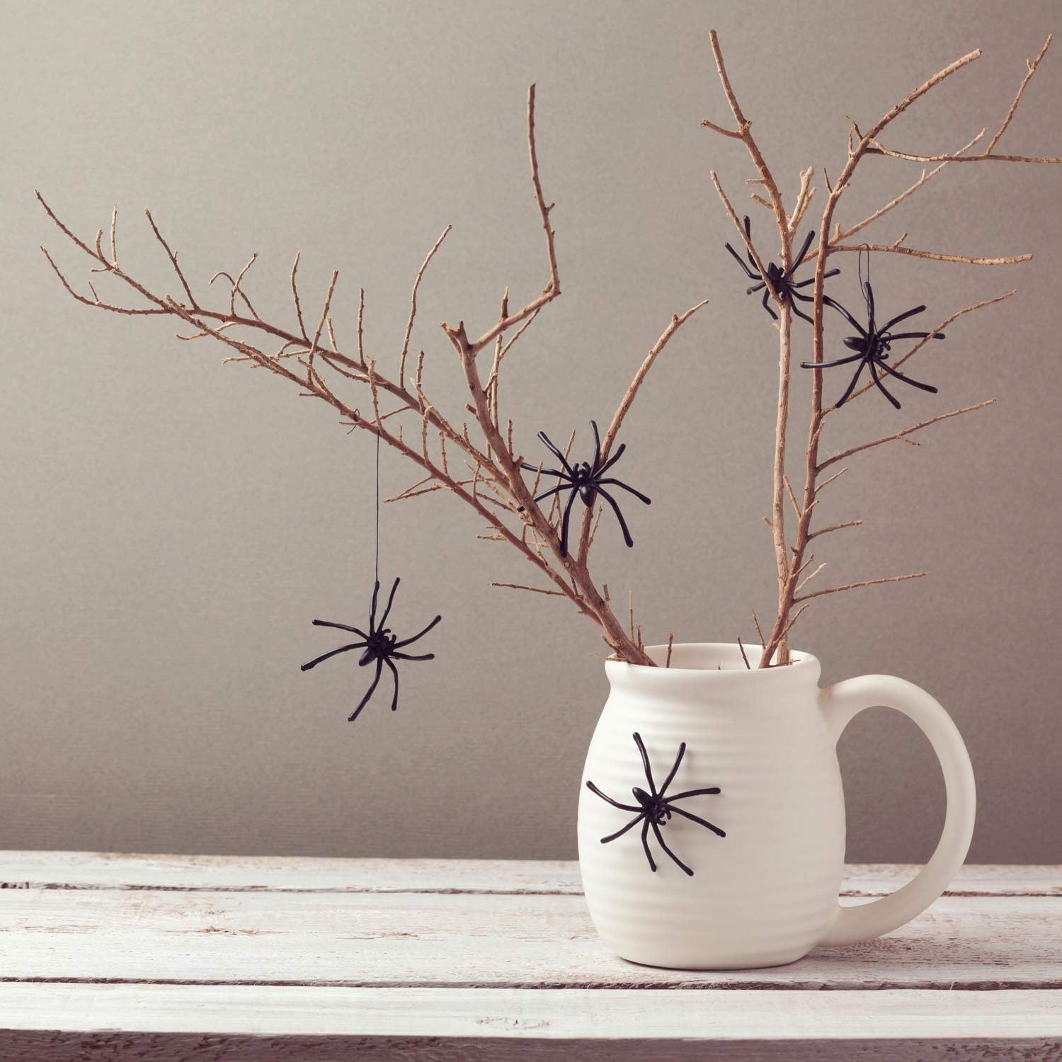 JOVITEC 500 decoraciones de araña de Halloween, arañas de plástico falsas negras, recuerdos de fiesta para fiestas de disfraces, carnavales,