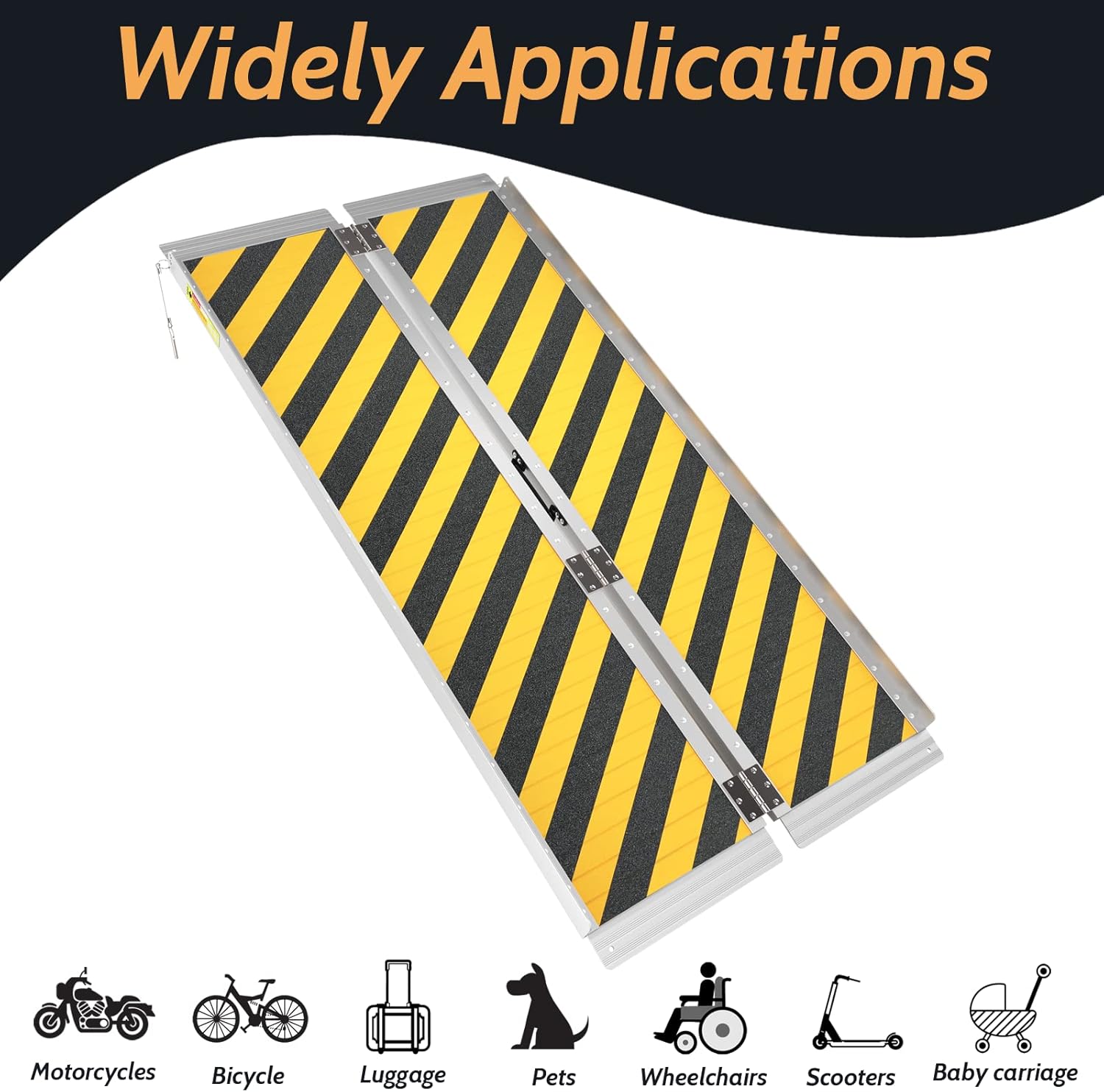 Rampa antideslizante para silla de ruedas de 5 pies, rampas para discapacitados para la entrada del hogar, rampas portátiles para escalones con