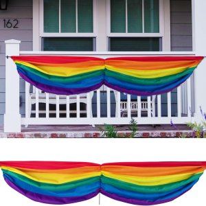 2 banderas de banderines de arco iris del orgullo gay, LGBTQ de tela lesbiana para colgar banderines del día del orgullo, desfiles al aire libre, 2 banderas de banderines de arco iris del orgullo gay, LGBTQ de tela lesbiana para colgar banderines del día del orgullo, desfiles al aire libre,