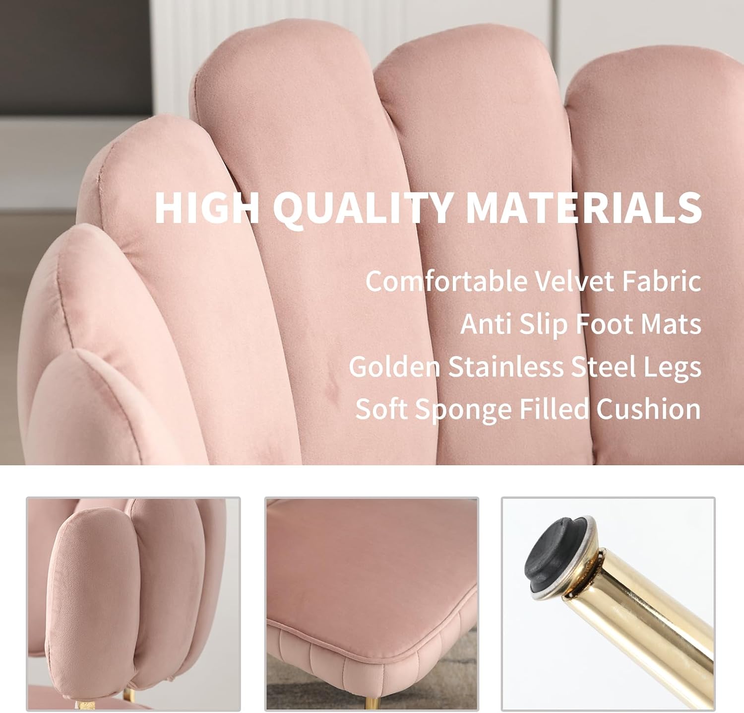 MOONMISS Juego de 2 sillas de comedor de terciopelo, sillas decorativas modernas con respaldo irregular, silla auxiliar tapizada con patas de metal