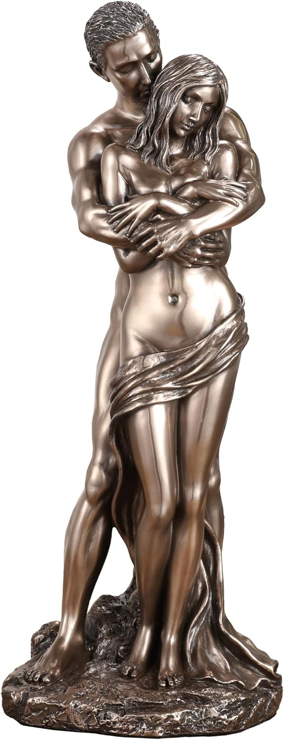 Veronese Design Los amantes de 11 pulgadas abrazan la escultura del final del bronce antiguo de la resina del molde en frío