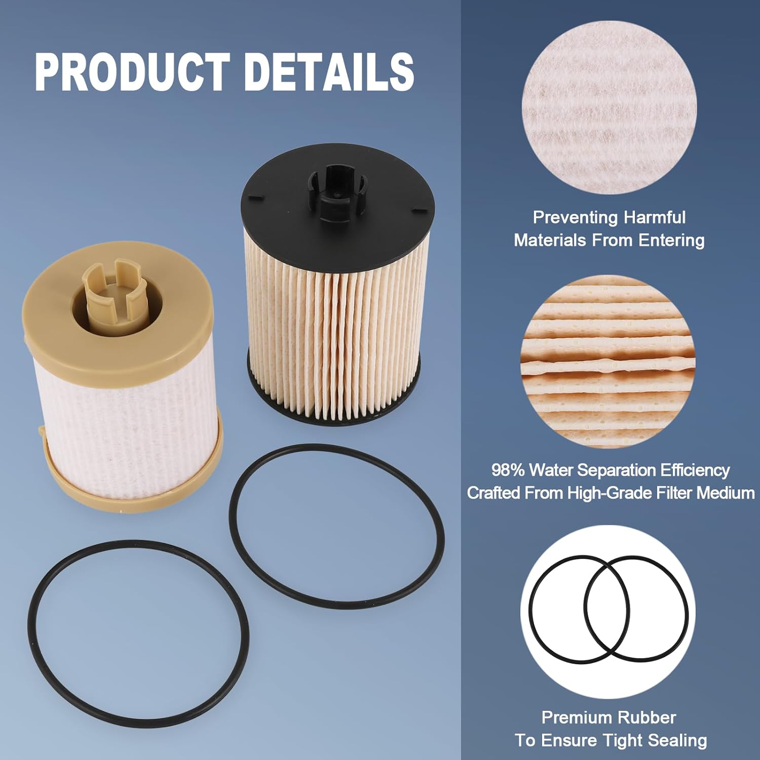 Filtro de combustible compatible con Ford F250 F350 F450 F550 Super Duty 6.4L Diesel 2008-2010 Reemplazo # FD-4617, 3C346731AA, 3C346731AA,