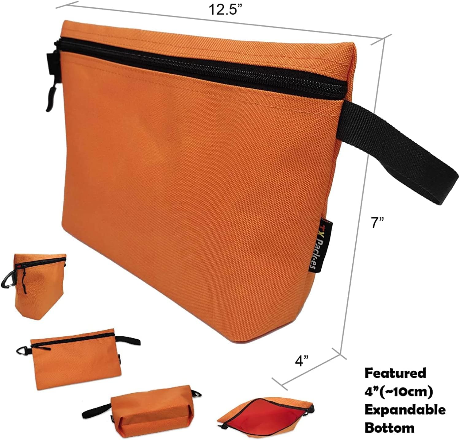 Paquete de 5 bolsas de herramientas, almacenamiento y organización de utilidad. Bolsa de lona con cremallera de lona afilada