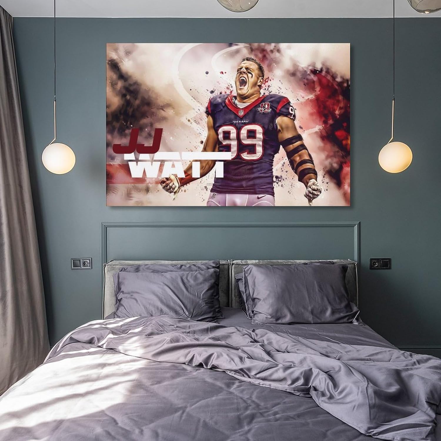 ANDUI Póster de JJ Watt DT Muscle Defender Rising Star Wall Art Picture Painting Póster impreso en lienzo Obras de arte para dormitorio, sala de