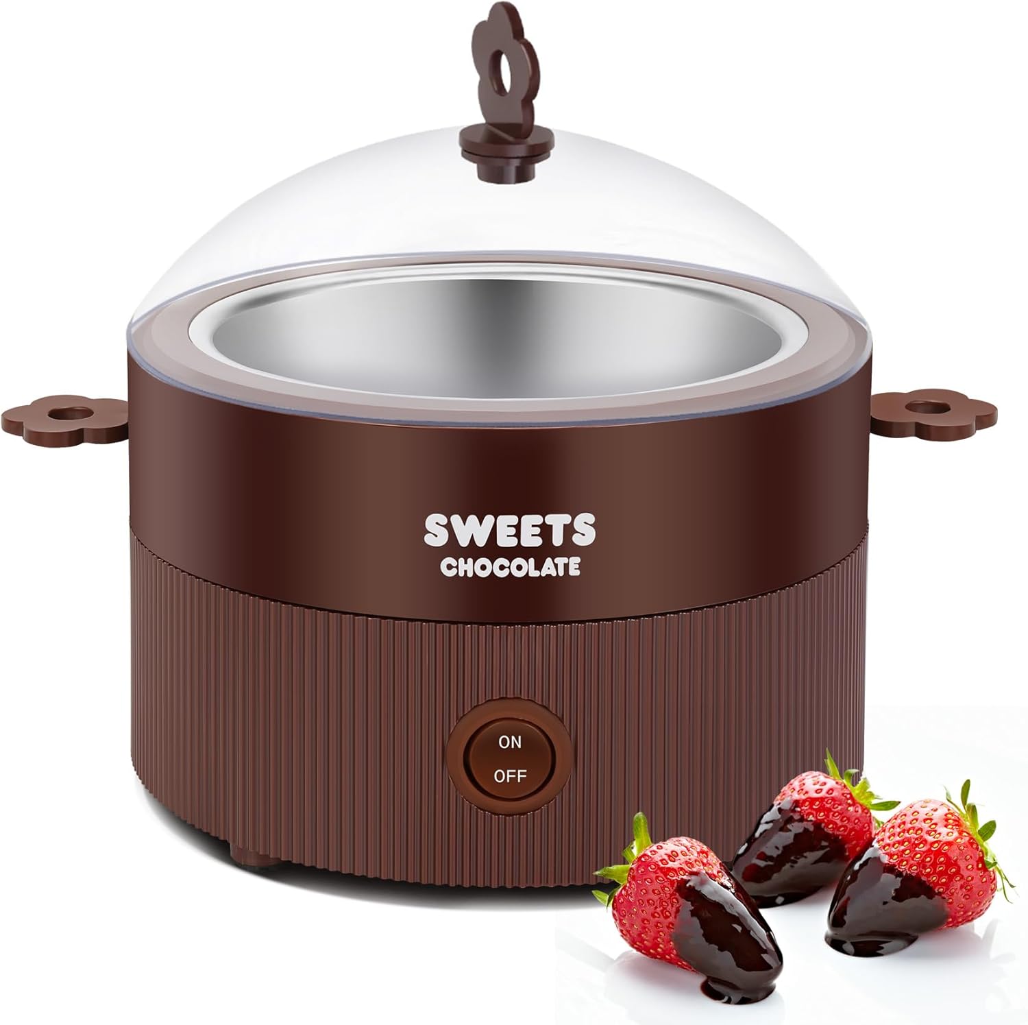 MINI – Juego de fondue para fundir chocolate eléctrico de 8.79 onzas, bonita fuente de fondue de chocolate, máquina calentadora para chocolate con