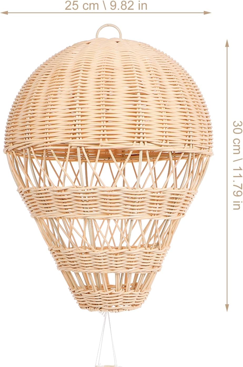 DECHOUS Globo de aire caliente de ratán colgante de globo de aire caliente de mimbre globo de aire caliente decoración aire para globos cesta grande