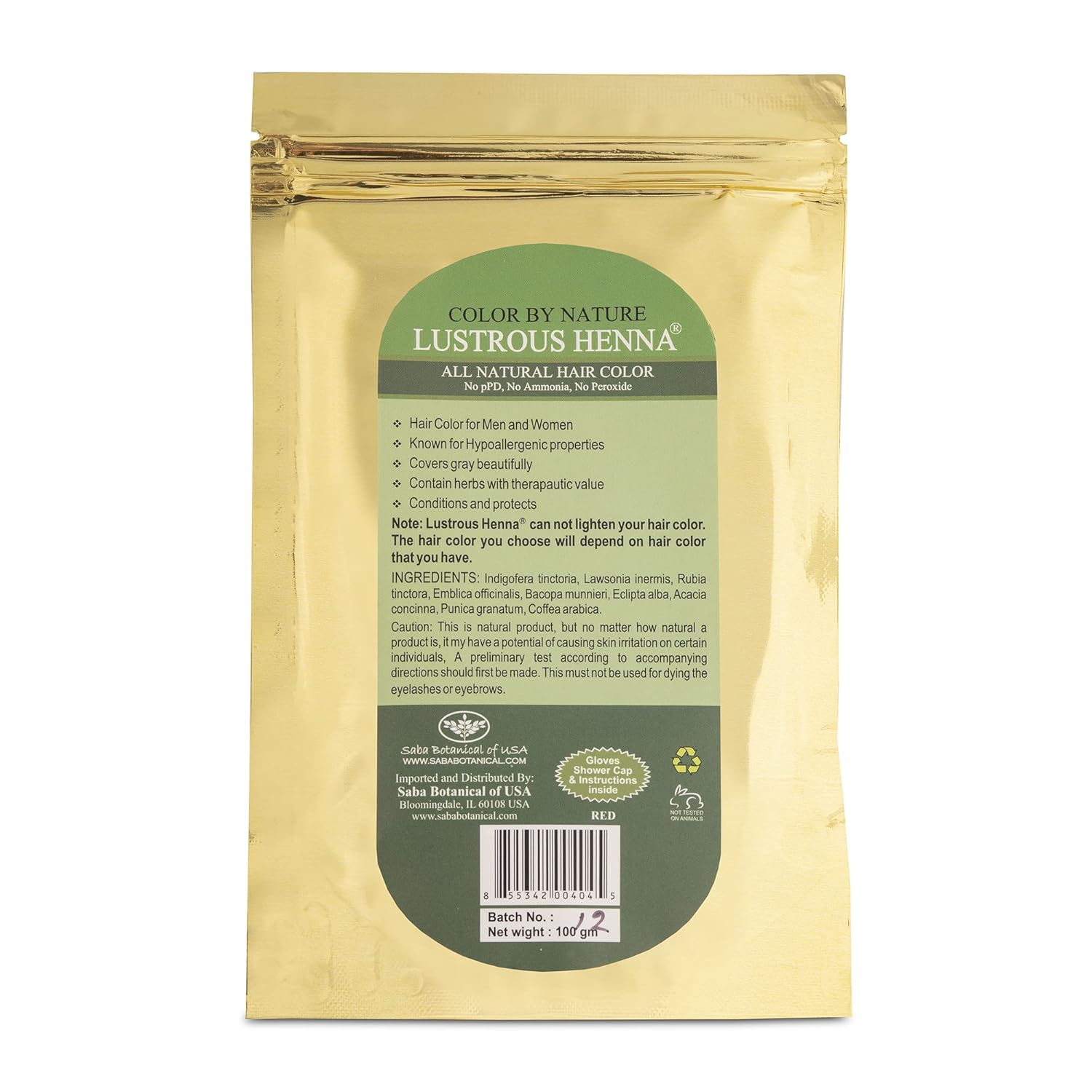 Red Color by Nature Henna lustrosa 3.53 oz