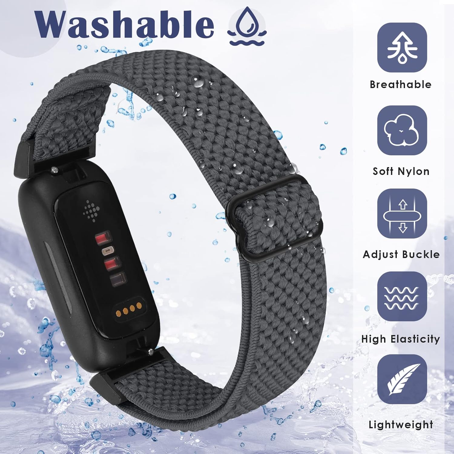 Bcuckood Compatible con Fitbit Inspire 3Inpsire 2InspireInpsire HRAce 2Ace 3 bandas, pulsera elástica ajustable de repuesto para mujeres, hombres,