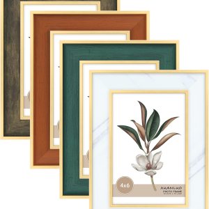 XUANLUO Juego de 4 marcos de fotos de 4 x 6 pulgadas, marco de estilo moderno con vidrio templado de alta definición, marcos de fotos coloridos para XUANLUO Juego de 4 marcos de fotos de 4 x 6 pulgadas, marco de estilo moderno con vidrio templado de alta definición, marcos de fotos coloridos para