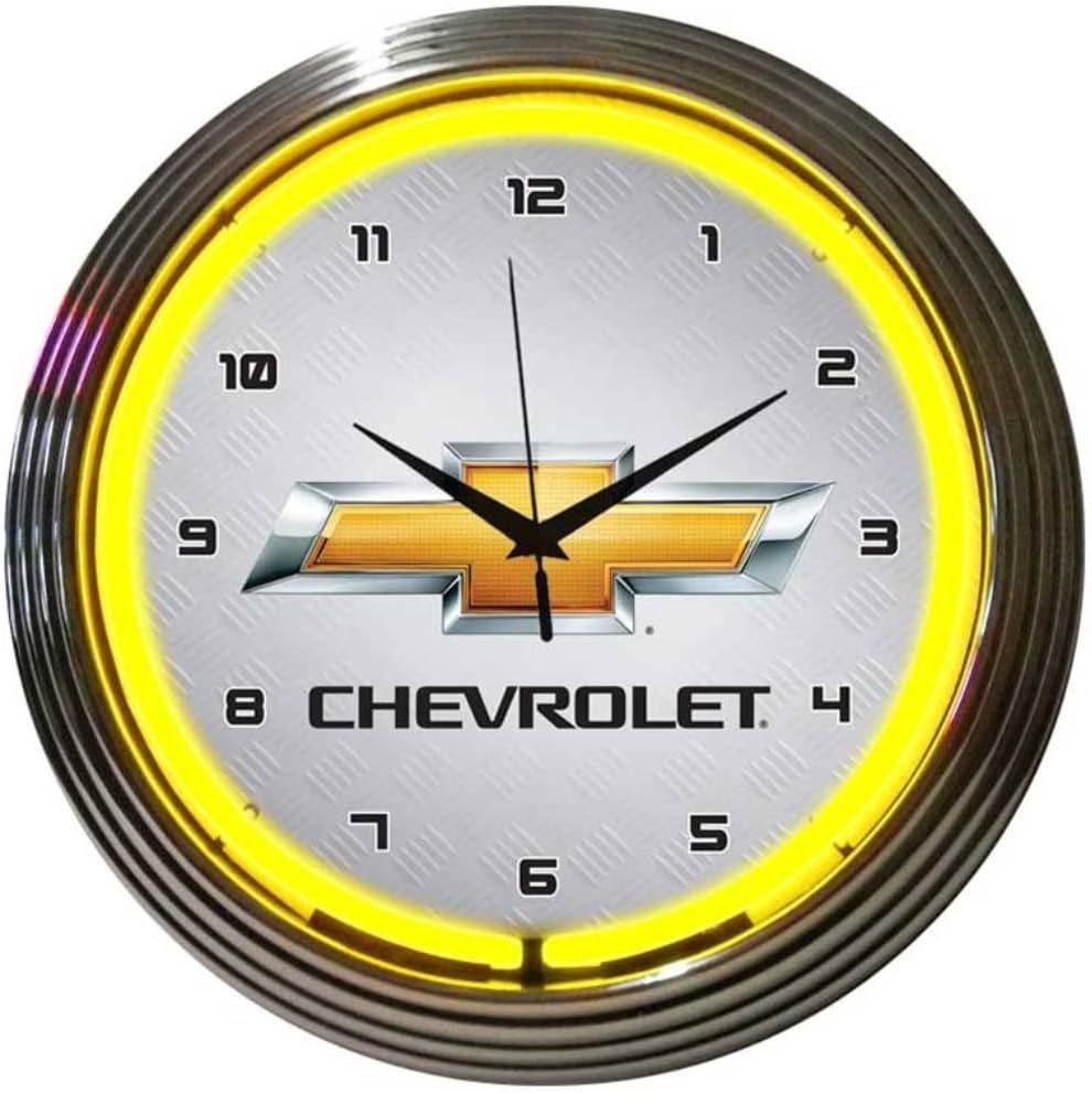 Neonetics Gm Chevrolet – Reloj de pared de neón, 15 pulgadas