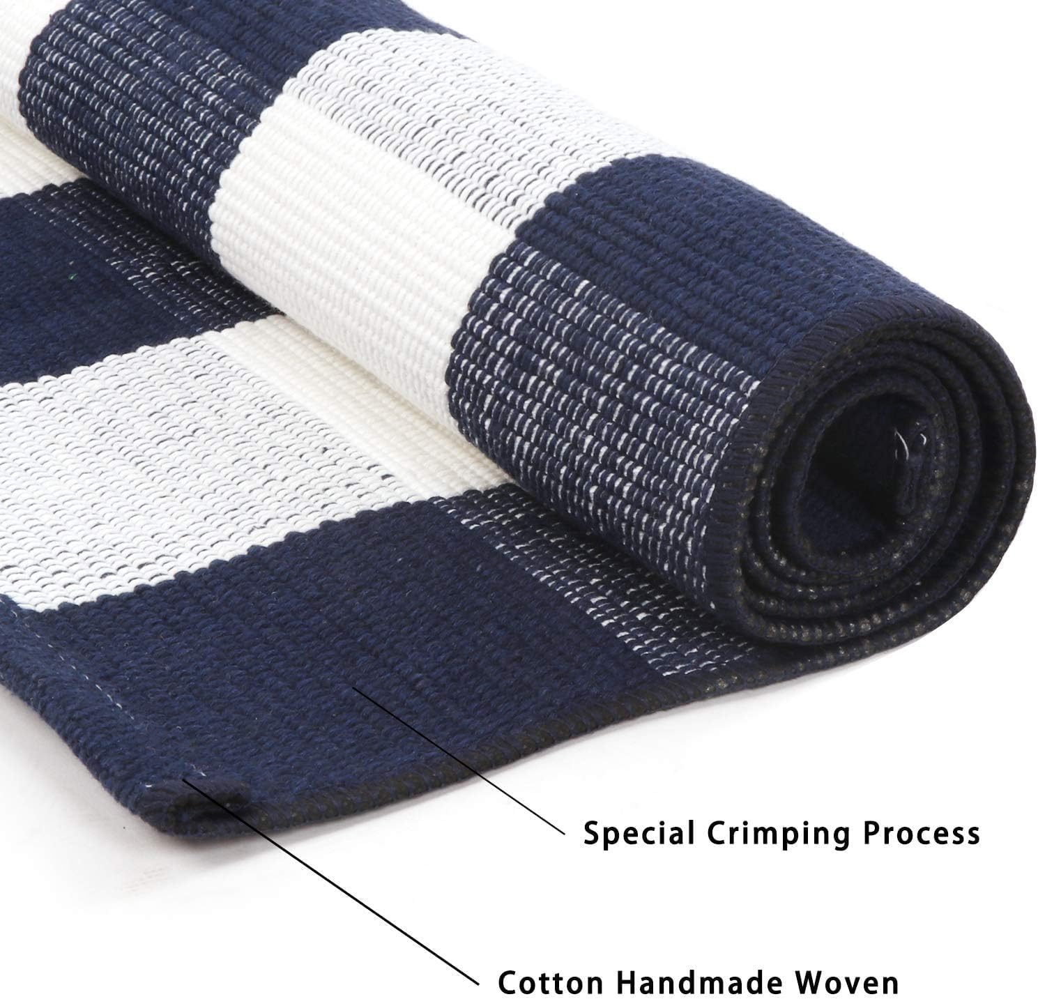 LEEVAN – Tapete de algodón con diseño a cuadros tipo búfalo, lavable, tejido, para exteriores, ideal para puerta frontal, cocina, casa de campo o