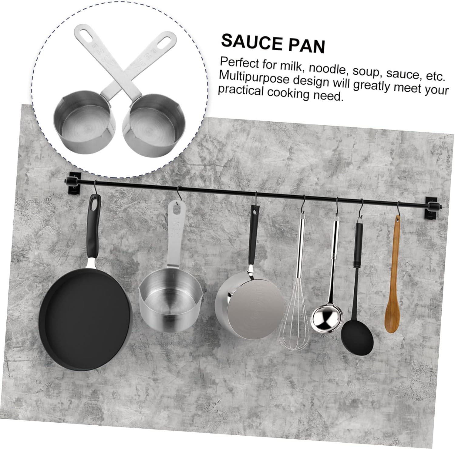 1 cacerola de inducción wok líquido tazas medidoras sartén antiadherente con tapa olla de pasta de acero inoxidable mini olla olla sopa sartén hogar