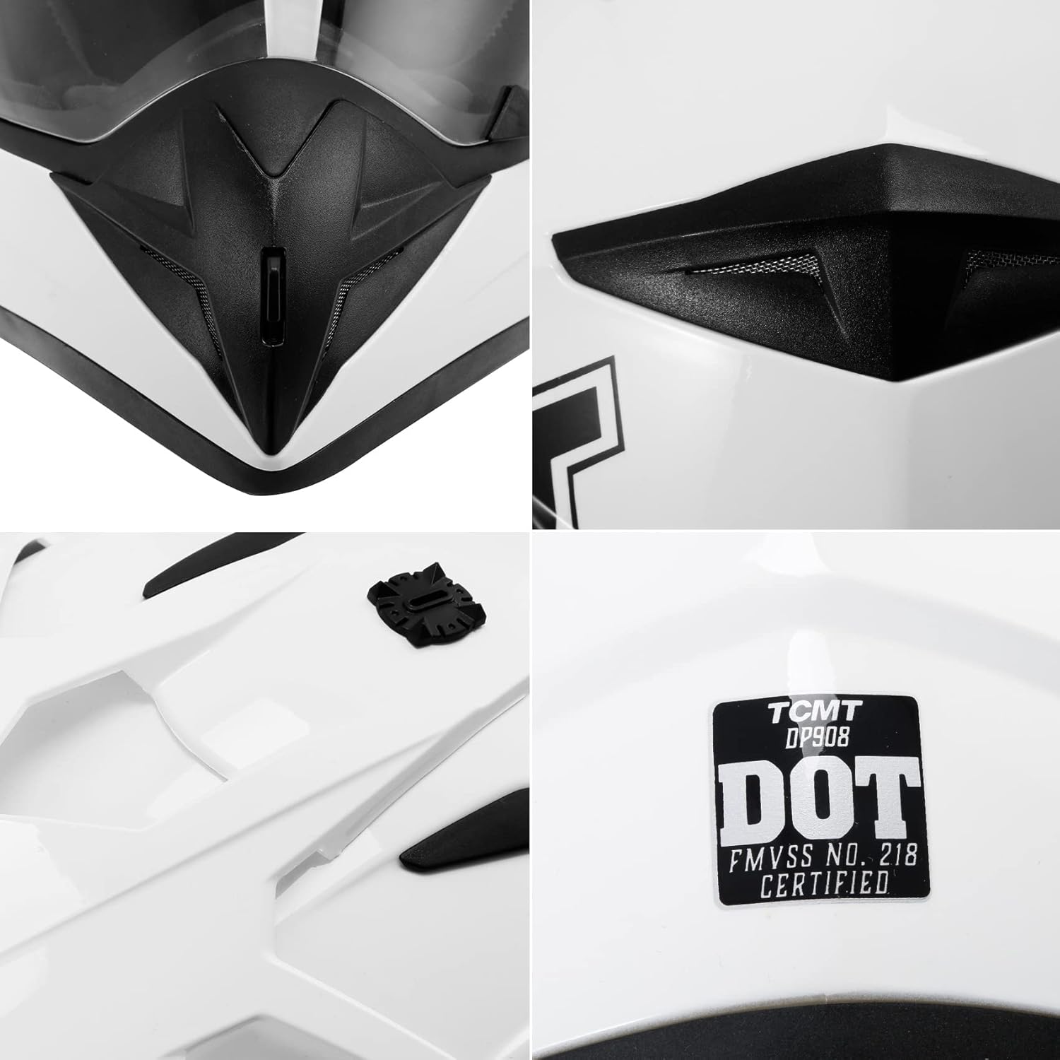 TCMT Casco MX de cara completa para motocicleta, motocross, ATV, bicicleta de montaña, para hombres y mujeres, aprobado por DOT