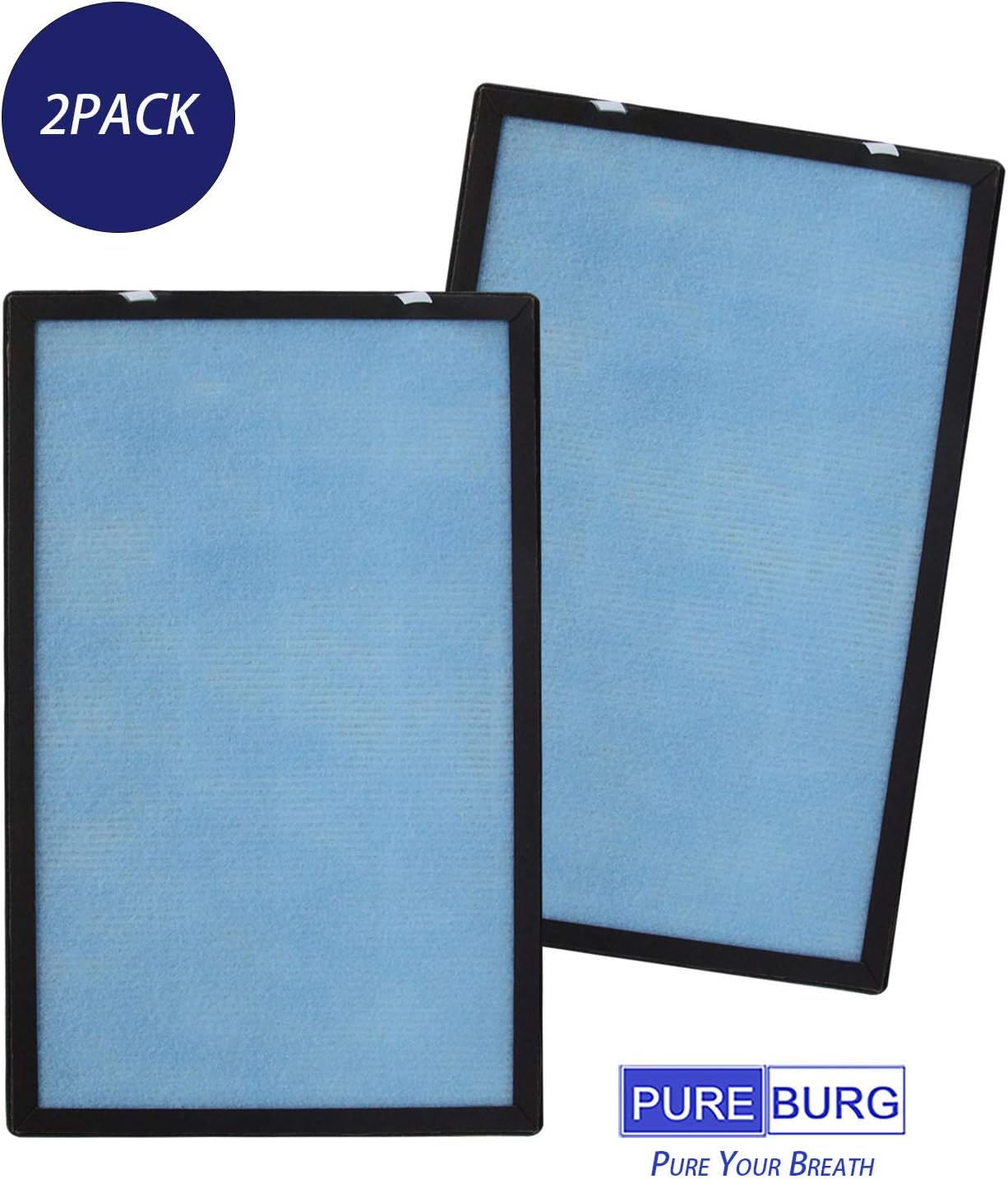 PUREBURG PHZF-21 Filtros de repuesto compatibles con el purificador de aire Brondell Horizon O2+ P200, paquete de 2 unidades H13 HEPA de filtración