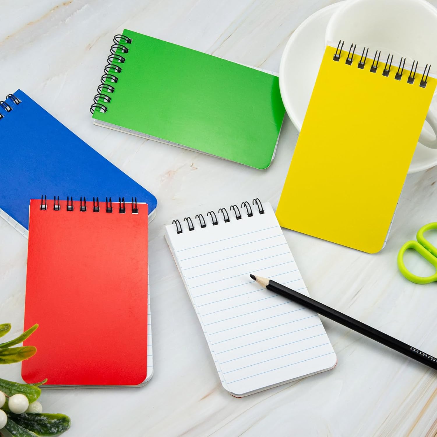 Fantasyon Top Bound – Cuaderno de notas en espiral de 3 x 5 pulgadas para el hogar, oficina, universidad, escuela, papel rayado con rayas