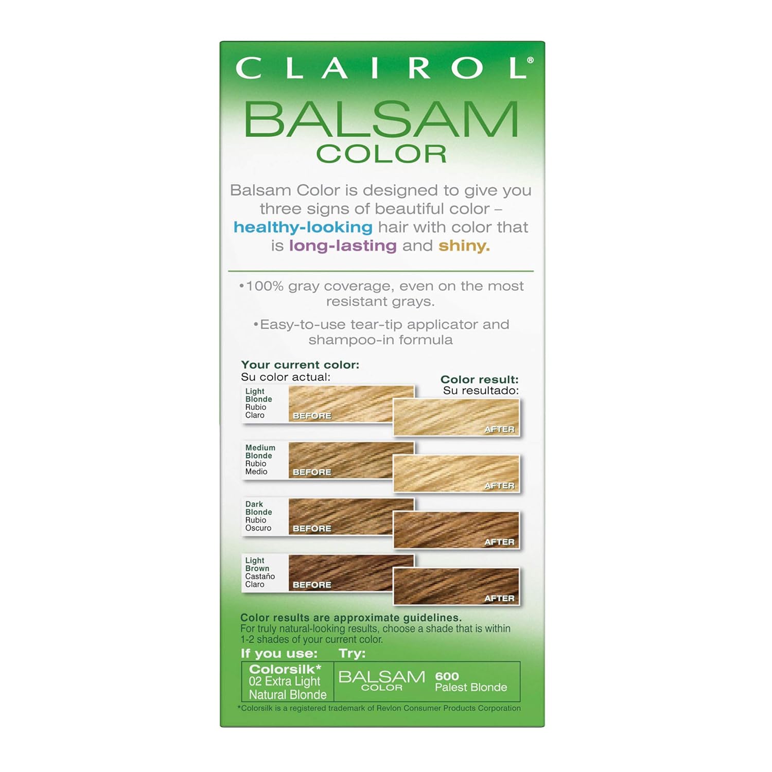 Clairol Balsam – Tinte permanente para el cabello, color rubio pálido 600, 3 unidades