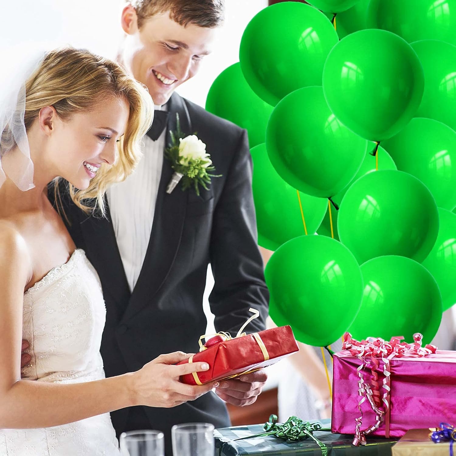 50 globos verdes para baby shower, boda, despedida de soltera, decoración de fiesta de cumpleaños