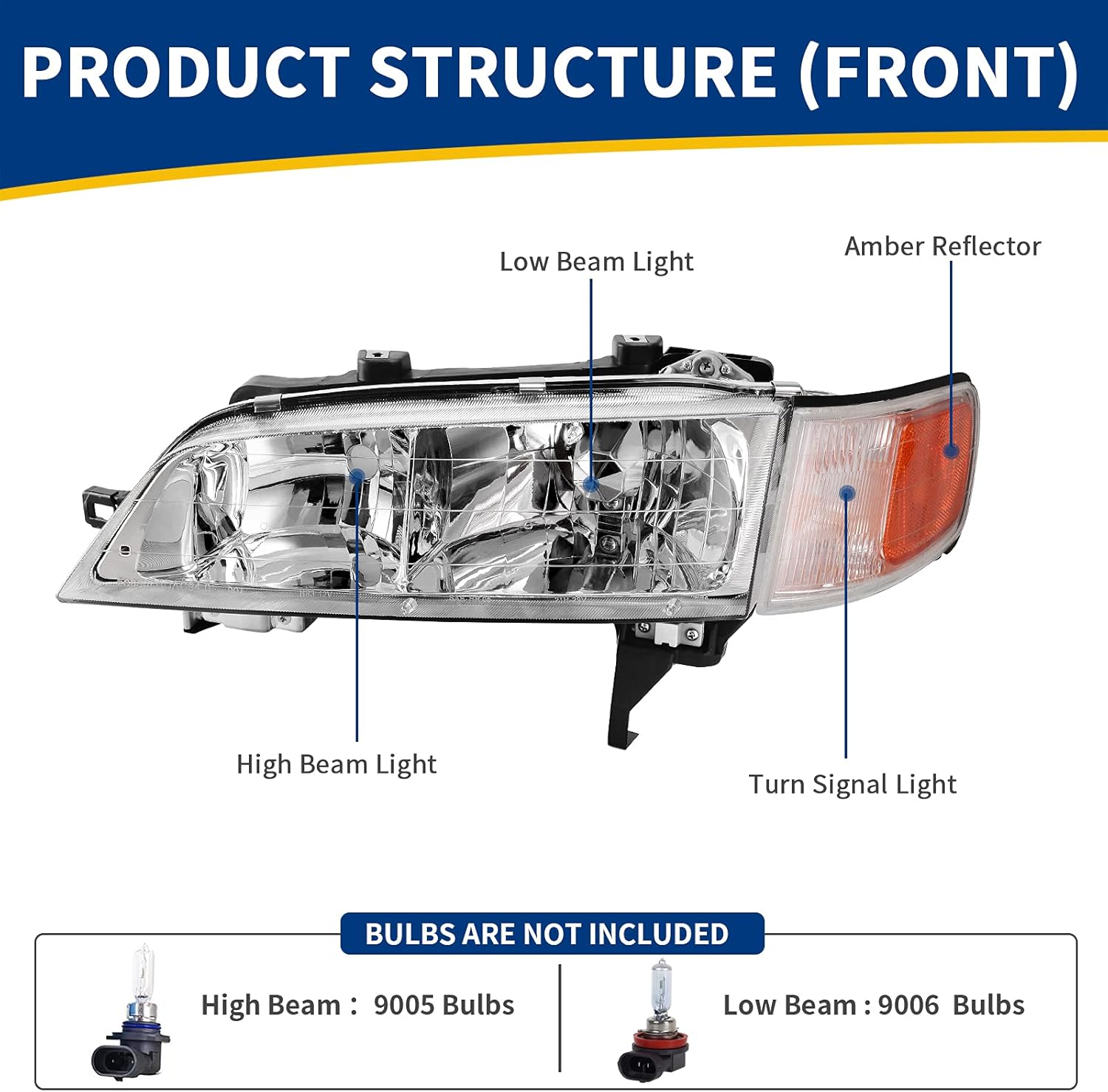 AUTOSAVER88 Conjunto de faros delanteros compatible con Accord 1994 1995 1996 1997 lado del conductor y del pasajero