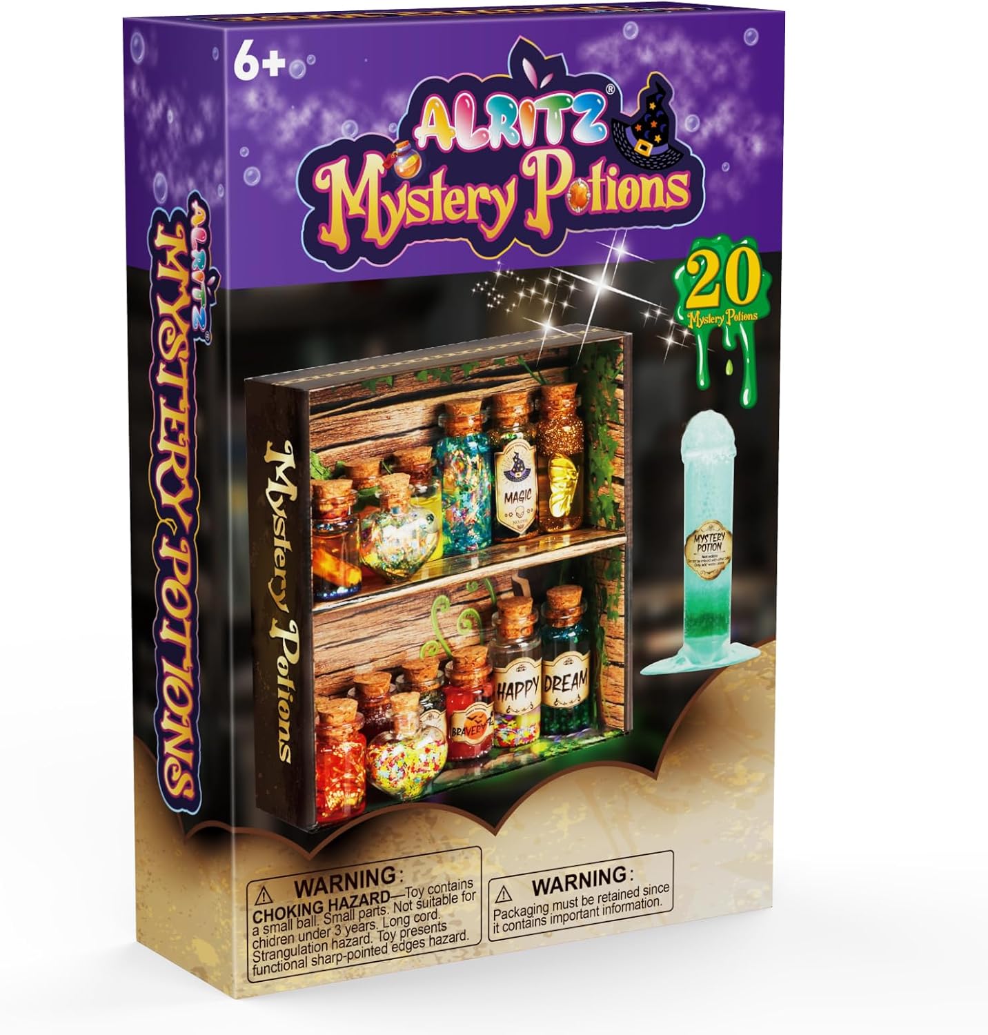 Alritz Kit de pociones misteriosas para niños, 20 botellas de poción de bruja de mezcla mágica, decoraciones para el día de la madre, mesa de