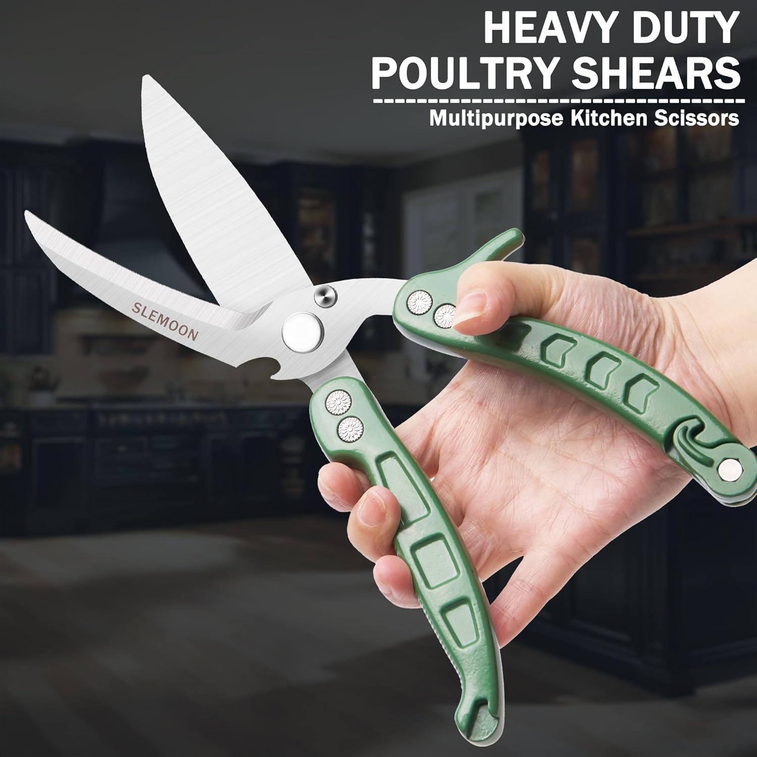 Tijeras de cocina resistentes para aves de corral para cortar carne, aptas para lavavajillas e inoxidables, tijeras de cocina para pollo, pavo,