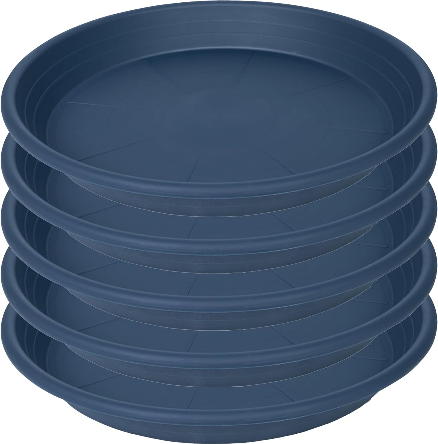 Paquete de 5 bandejas de plástico para macetas de 6, 8, 10, 12, 14, 16, 19, 20 pulgadas, platillos de plástico para macetas y bandejas de goteo para