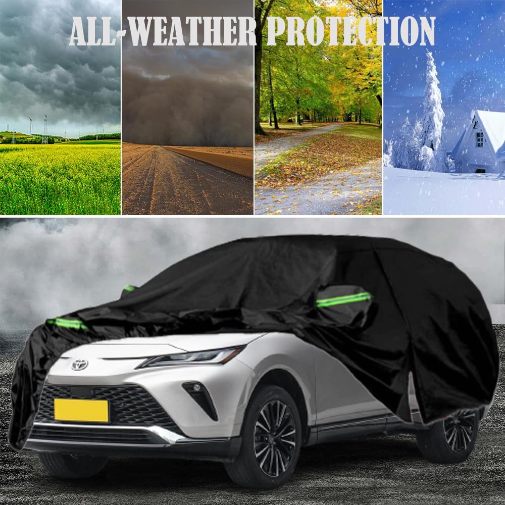 Fundas impermeables para automóvil compatibles con Toyota Venza 2009-2023, funda de automóvil para todo tipo de clima, con puerta con cremallera