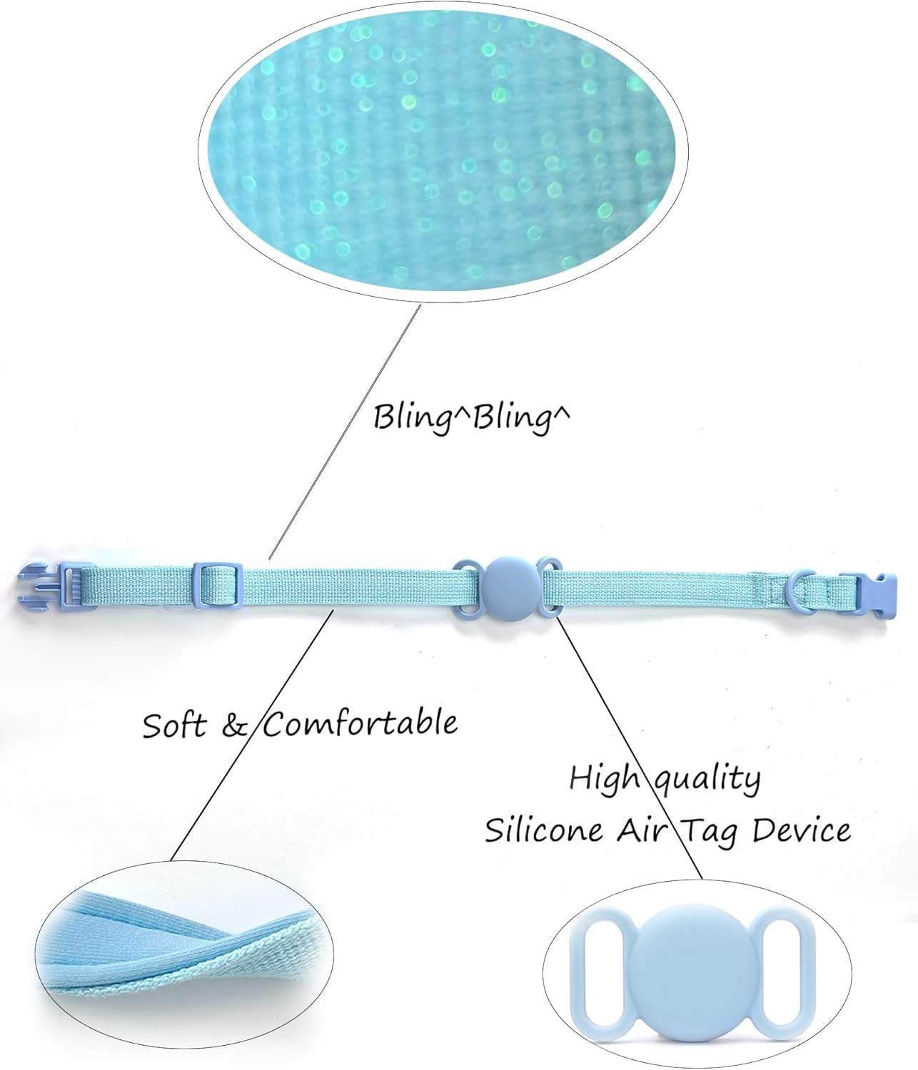 Petank Airtag – Collar de perro para perros pequeños, medianos y grandes, collares acolchados suaves con dispositivo de etiqueta de aire de