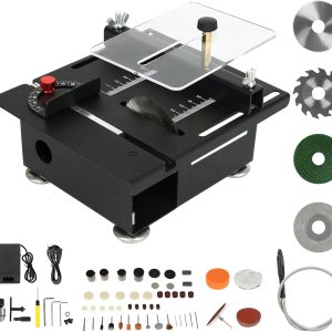 Mini sierra de mesa, sierras de mesa multifuncionales para carpintería de 100 W, ángulo de velocidad de altura ajustable, profundidad de corte de Mini sierra de mesa, sierras de mesa multifuncionales para carpintería de 100 W, ángulo de velocidad de altura ajustable, profundidad de corte de