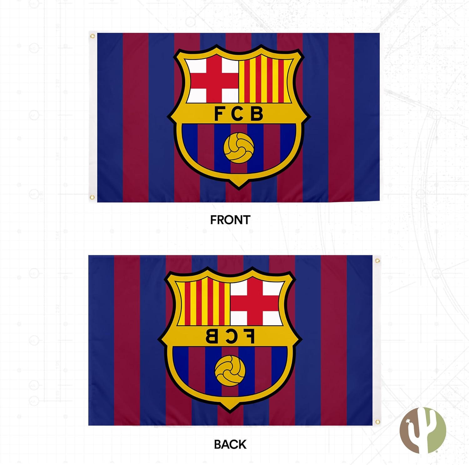 Desert Cactus FC Barcelona Barça Barça Bandera Fútbol Fútbol Fútbol Premier League 100% poliéster Interior Exterior 3 x 5 pies Baner (Bandera D)
