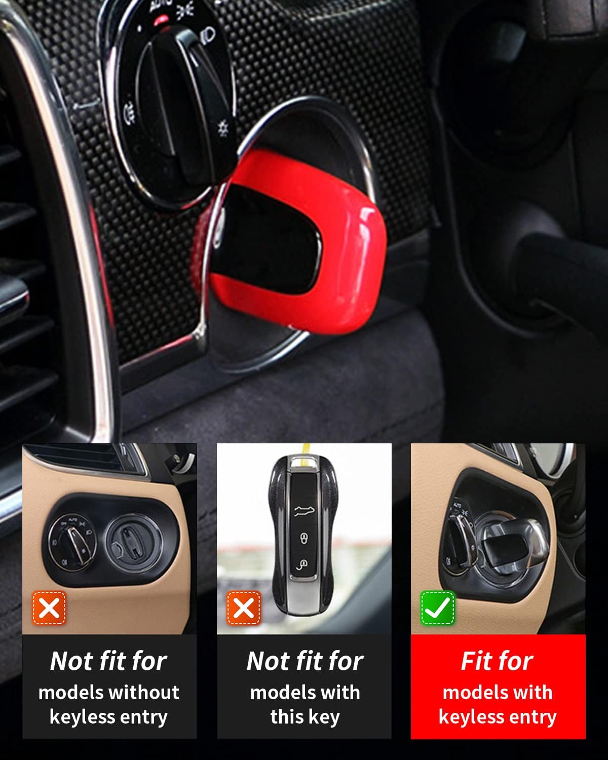 Entrada roja y conducción para Porsche Cayenne Panamera Macan 911, cubierta de entrada sin llave para Porsche 718 (nuevo)