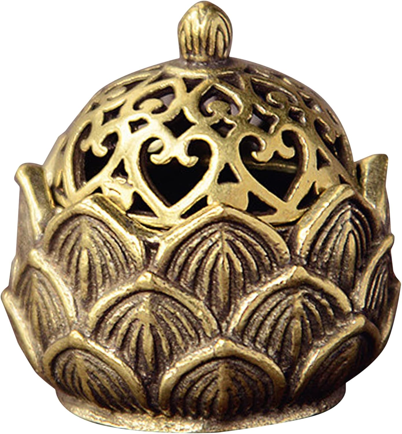 Lotus – Soporte para incienso de latón, mini quemador de incienso de latón, soporte para varillas de incienso, vintage, calado, flor de loto,