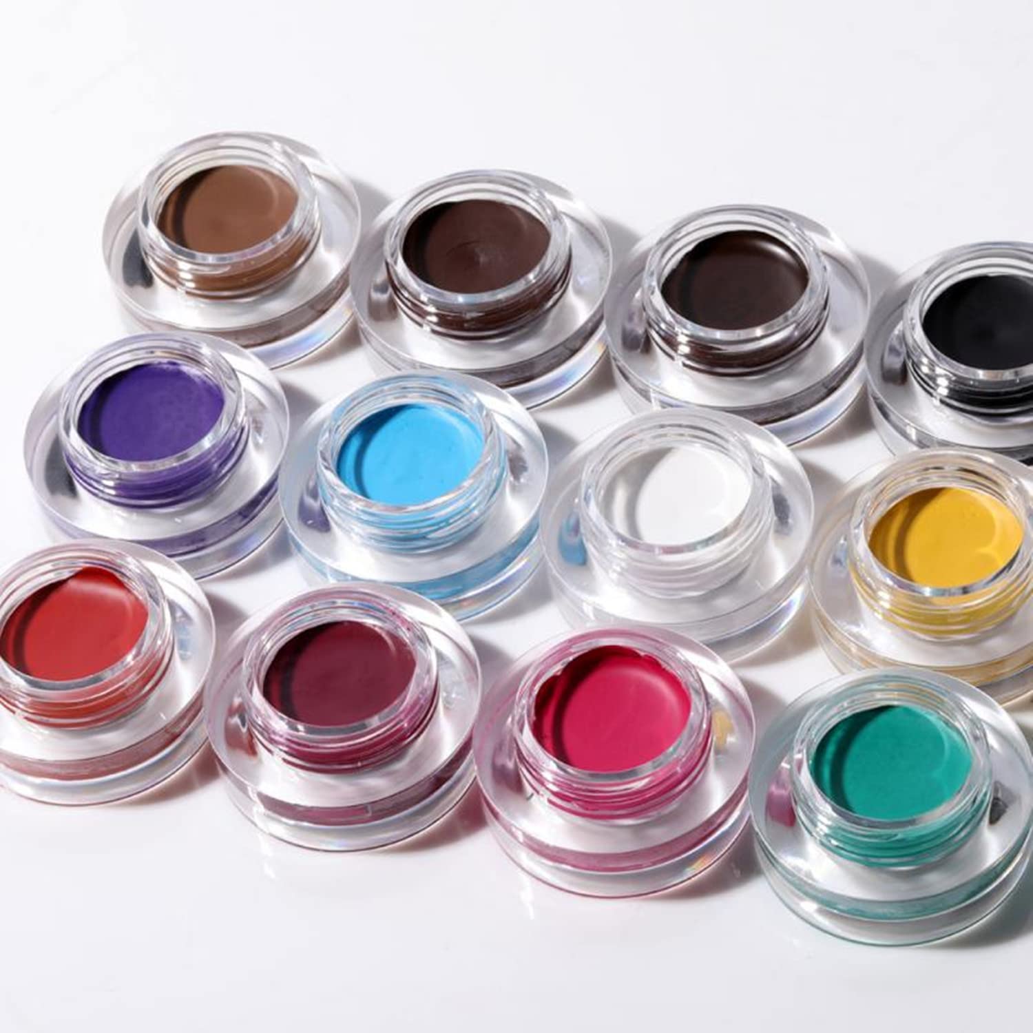 MAEPEOR Pomada de cejas de 12 colores, pigmentada completa, de larga duración, impermeable, para rellenar y dar forma a las cejas tintadas, con