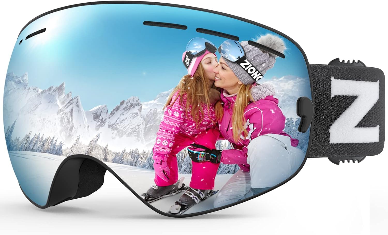ZIONOR XMINI Gafas de esquí o snowboard para niños y niñas Gafas para la nieve con protección de rayos ultravioleta, no se empañan, con lente