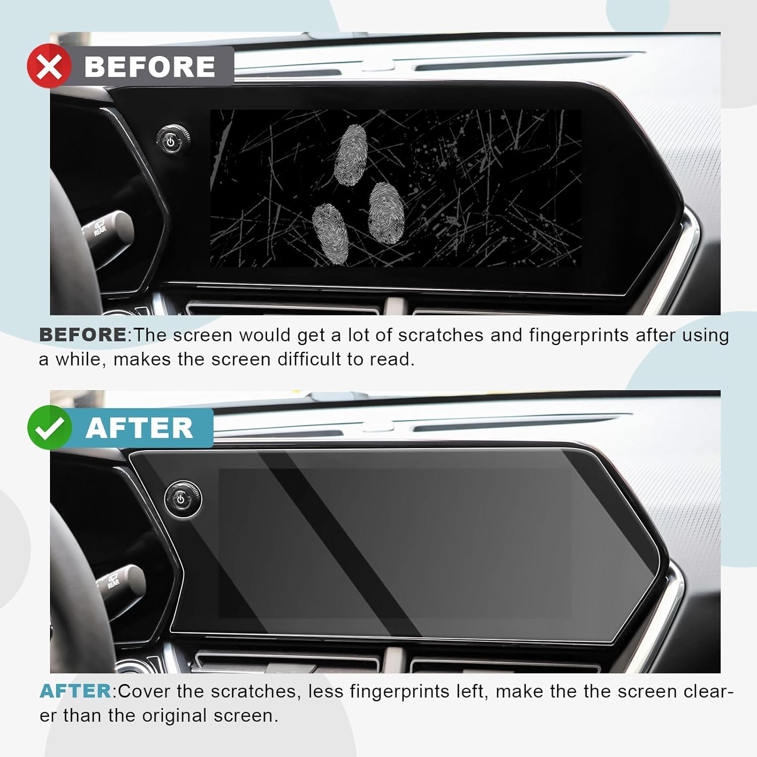 CDEFG Protector de pantalla para Chevy Trax 2024 2024 Chevy Trax LT 2RS ACTIV Protector de pantalla de vidrio templado de 11 pulgadas, láminas de