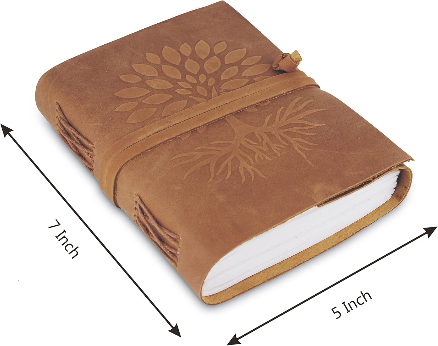 Cuaderno de escritura de diario de cuero, bloc de notas encuadernado vintage hecho a mano para hombres y mujeres, escribe en papel grueso liso,