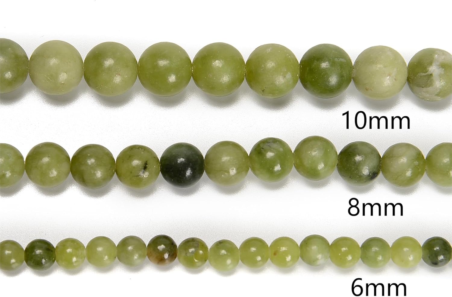 38 cuentas de piedra real, redondas y sueltas de jade verde de 0.394 pulgadas (0.394 in), piedras preciosas genuinas para bricolaje hechas a mano,