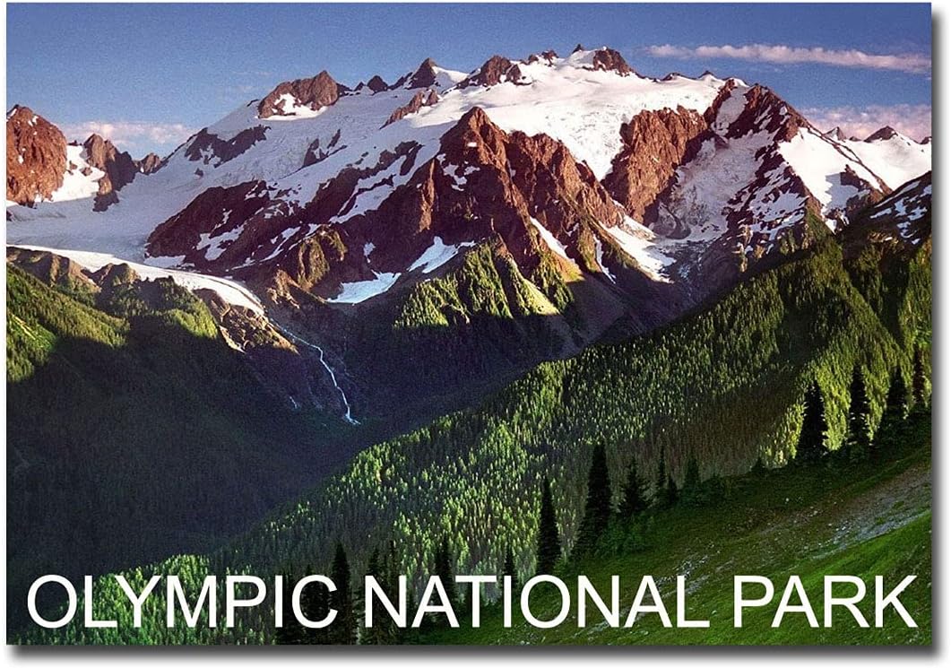 Imán para nevera de viaje Mount Olympus in Olympic National Park Washington, tamaño 2.5″ x 3.5″