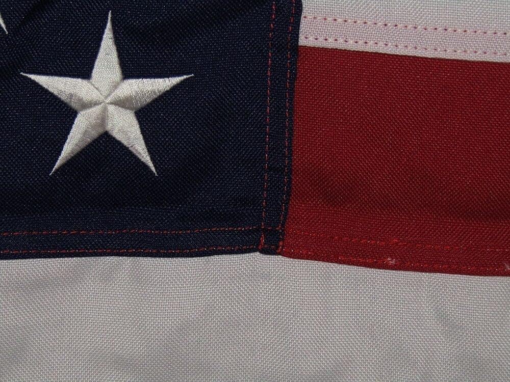 Premium 3×5 Embroidered USA Fringe Sleeve 600D 2ply Nylon Flag 3’x5′