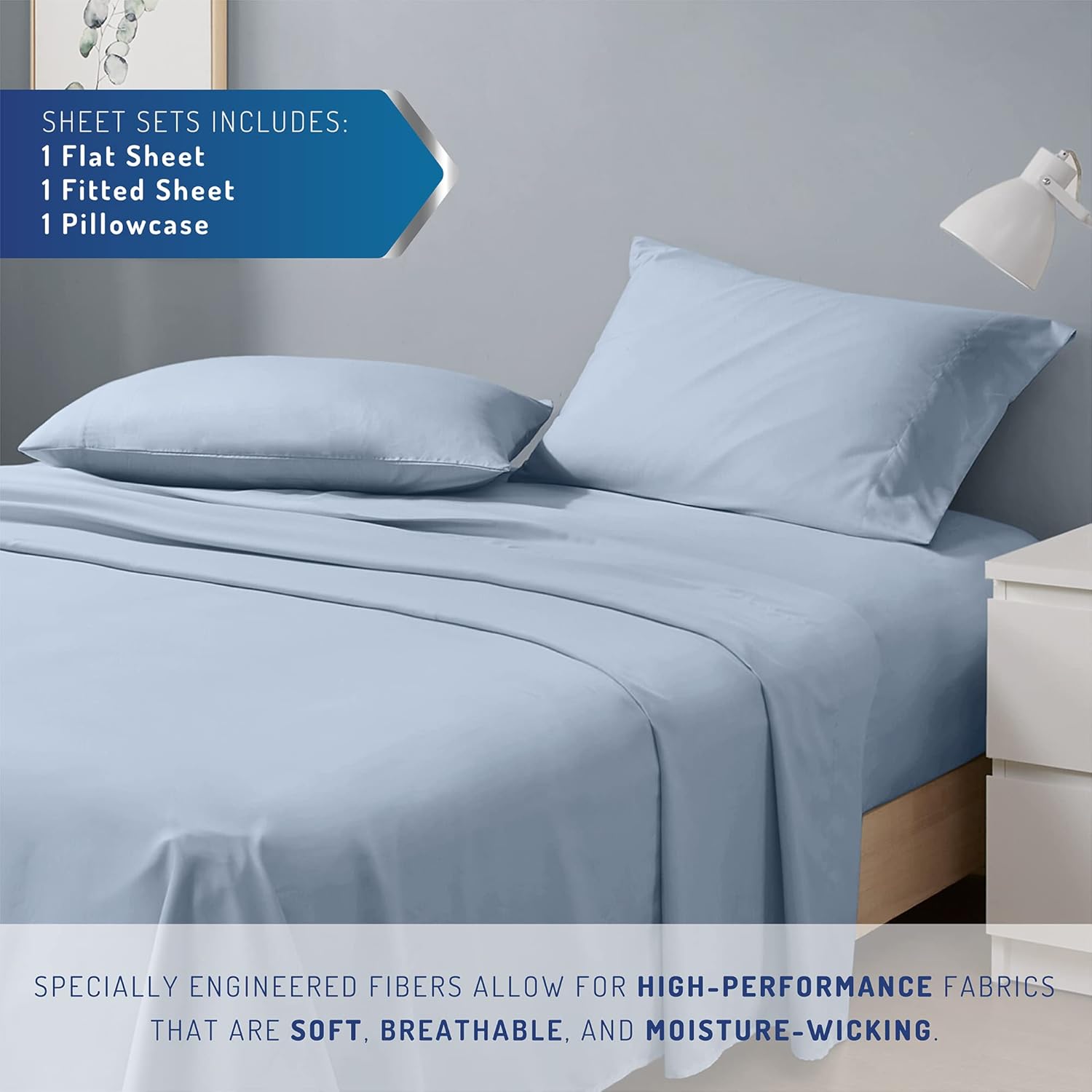 Degrees of Comfort Coolmax – Juego de sábanas refrescantes para cama de tamaño individual, absorben la humedad para sudores nocturnos, la mejor