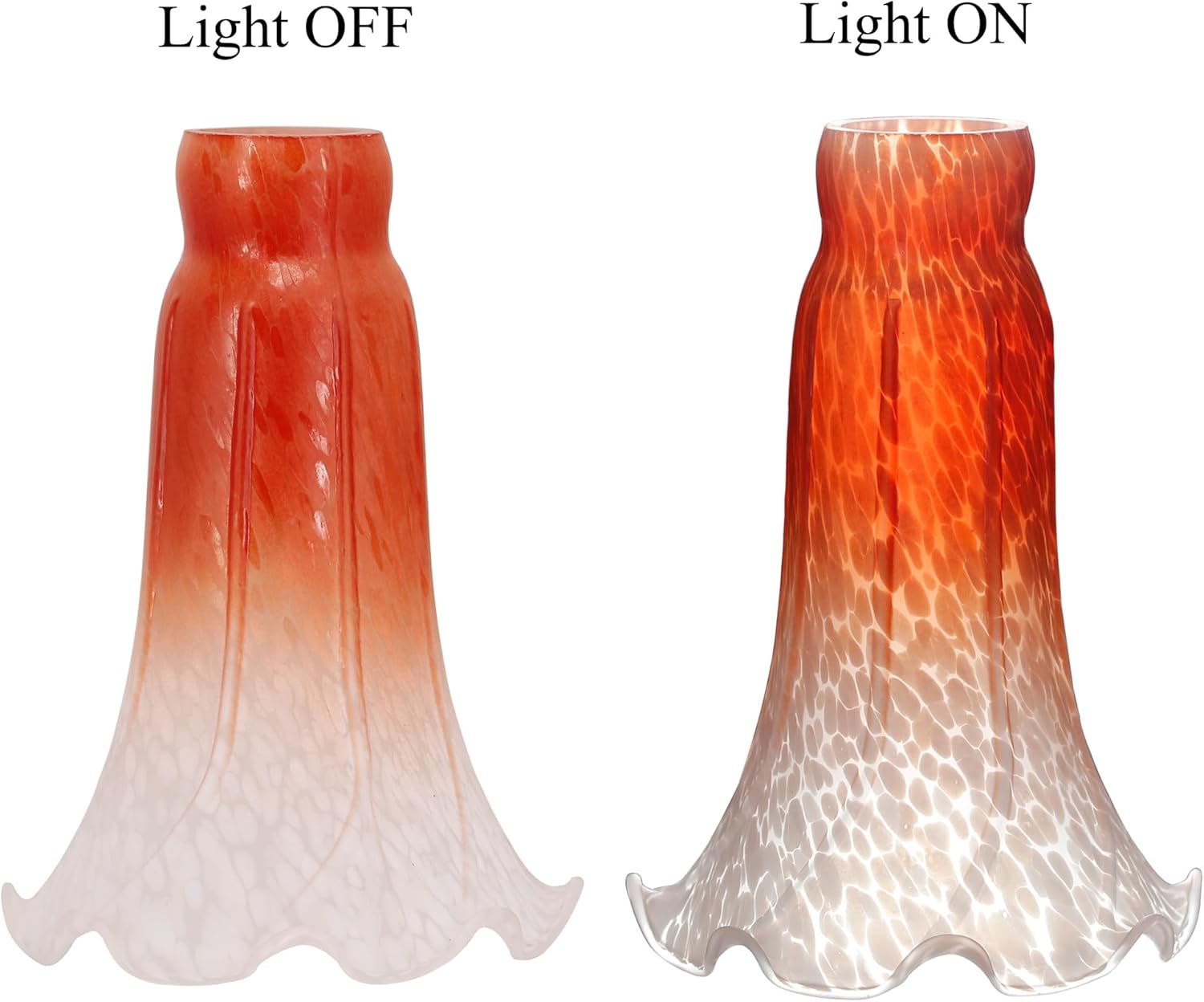 Lily – Pantalla de cristal de tulipán naranja, reemplazo de pantalla de cristal estilo Tiffany