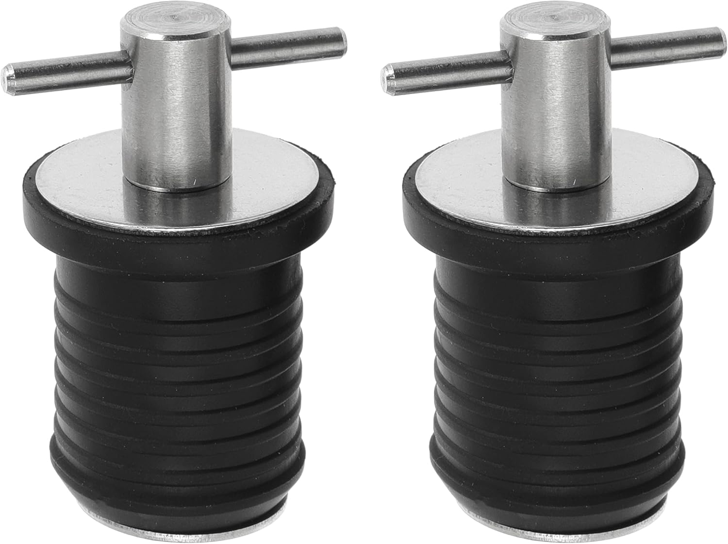 Nayciiy Tapones de goma con mango en T, 2 unidades, con mango de latónacero inoxidable, accesorios para barcos