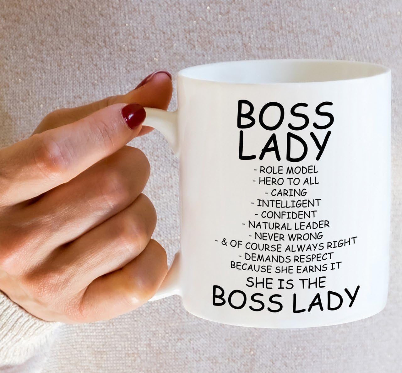 Retreez Taza divertida  Jefa Lady modelo a seguir Descripción del cuidado de las tazas de café de cerámica de 11 onzas  Divertido, sarcasmo,