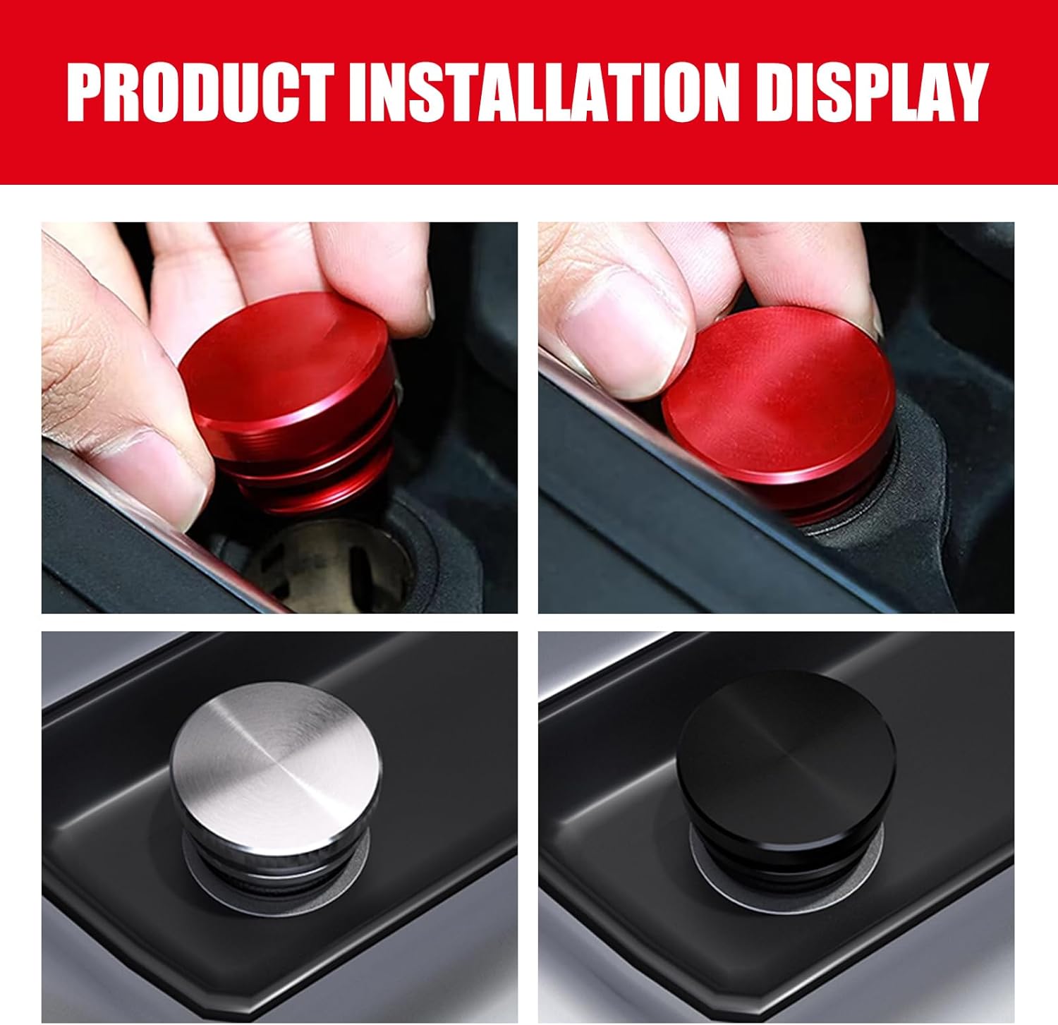 1 funda para encendedor de cigarrillos de automóvil, aleación de 0.68 x 1.1 pulgadas, anillo de goma antiaccidental, tapón sellado, accesorio