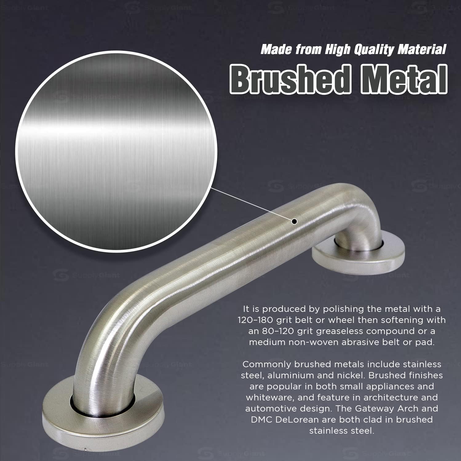 Barras de agarre de metal cepillado para baño, mango de ducha fuerte y mango de baño para mayor seguridad, barras de agarre de ducha para personas