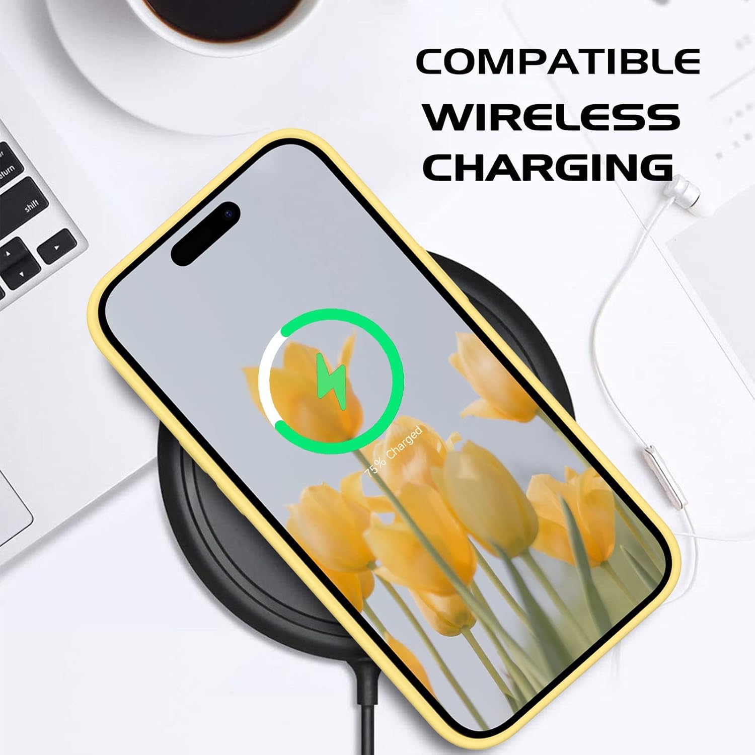 DOMAVER Funda para iPhone 14 Pro, silicona líquida, gel suave, forro de microfibra, funda de cojín a prueba de golpes, funda protectora para iPhone