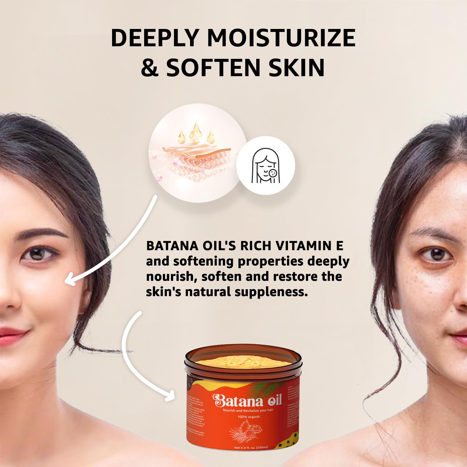 Aceite de batana 100% natural 100% puro aceite de batana – Restaura, revive y nutre el cabello y el cuero cabelludo dañados  100% orgánico  8.4