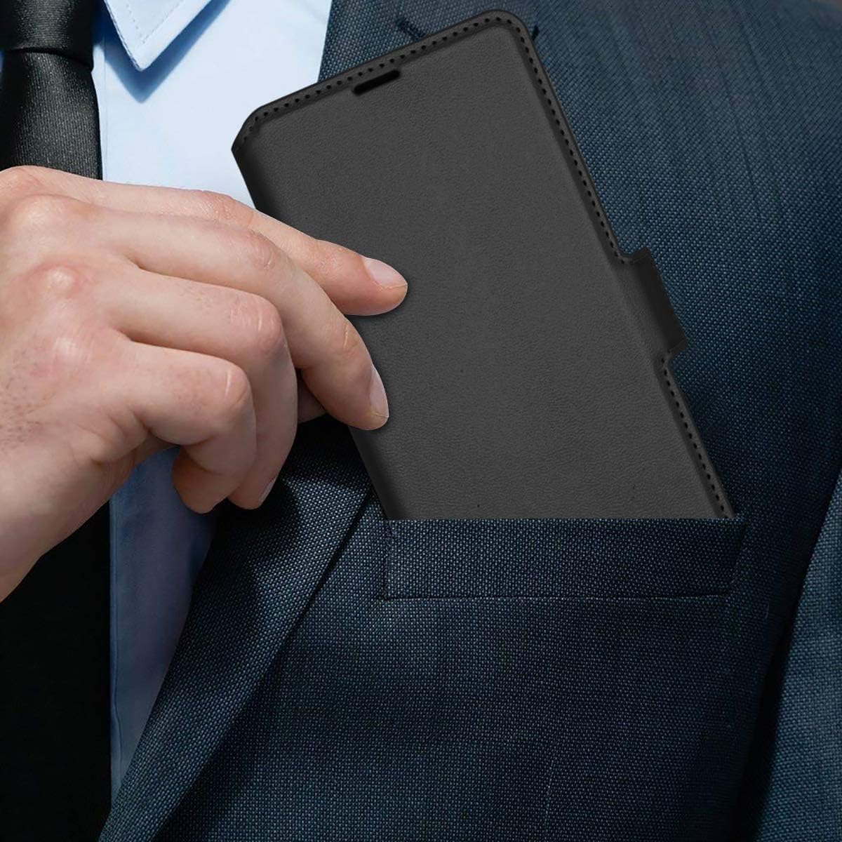 Funda para Samsung S20 Ultra, Galaxy S20 Ultra, funda tipo cartera de piel sintética Fingic con 2 ranuras para identificación y tarjetas de crédito,