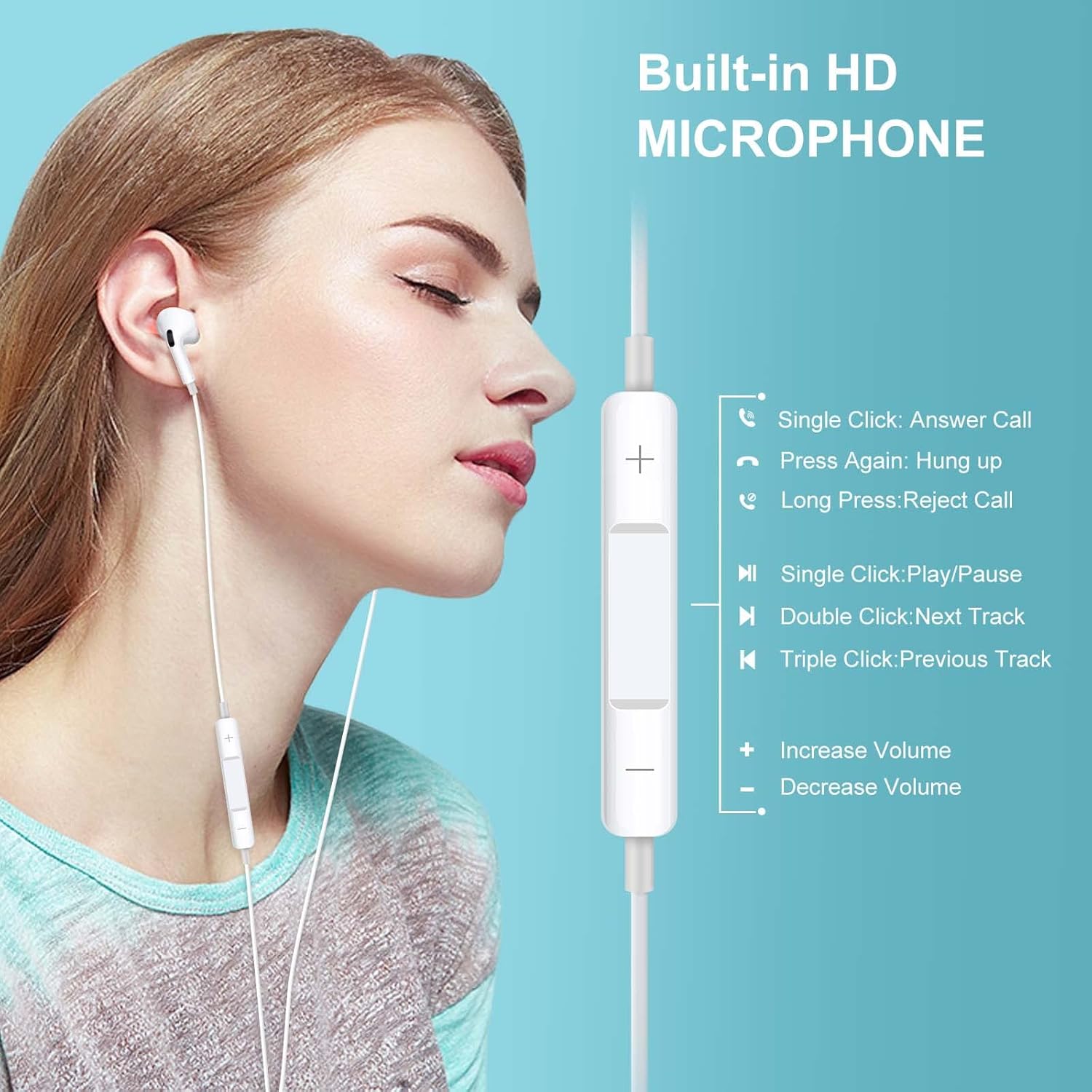 Auriculares USB tipo C para iPhone15, Samsung Galaxy S23, Ultra S23+, S23 Plus, auriculares USB C enchufables, micrófono integrado y control de