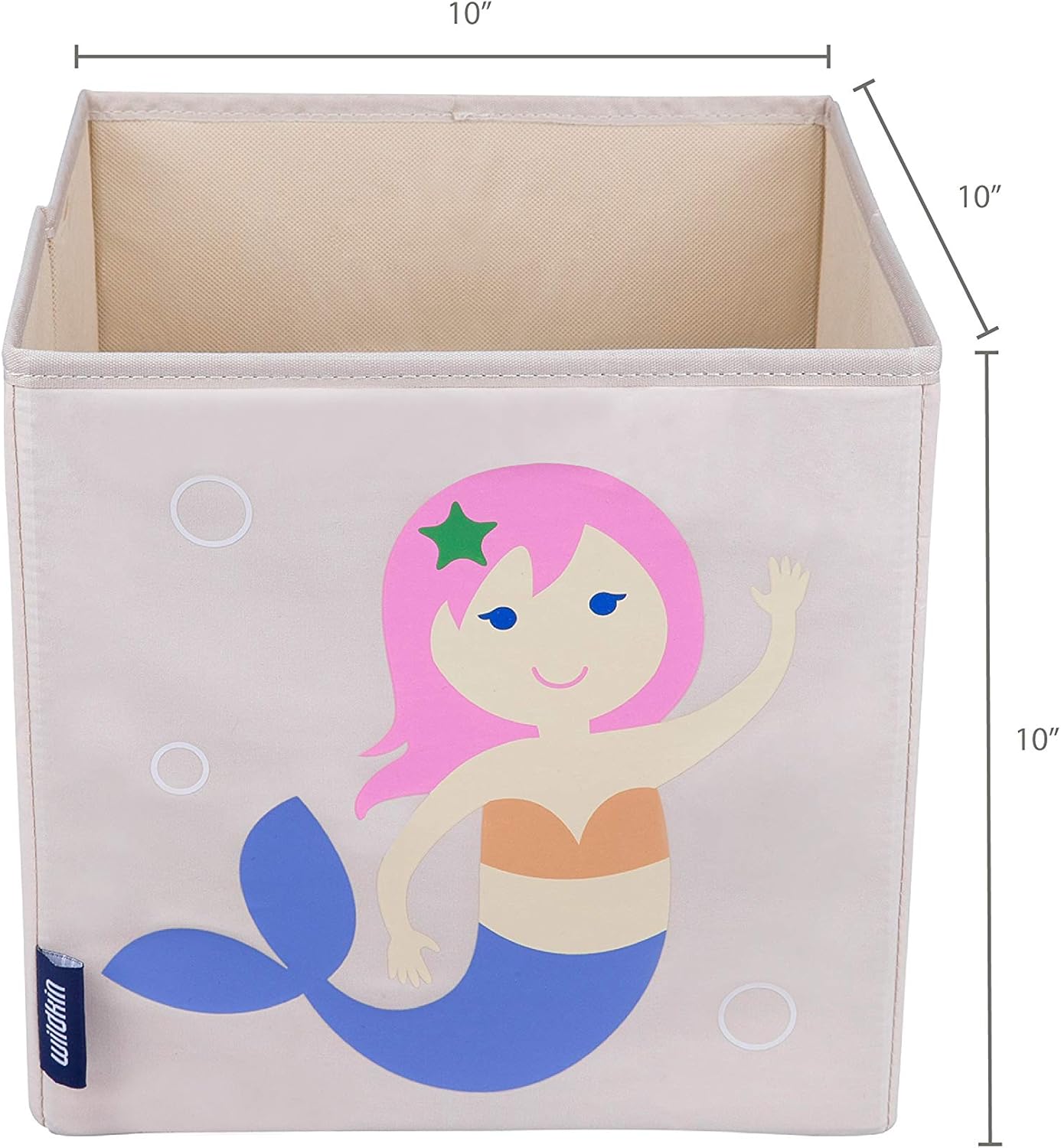 Wildkin Cubo de almacenamiento para niños de 10 pulgadas para niños y niñas, cuenta con lengüeta frontal y inserto de cartón, almacenamiento de cubo