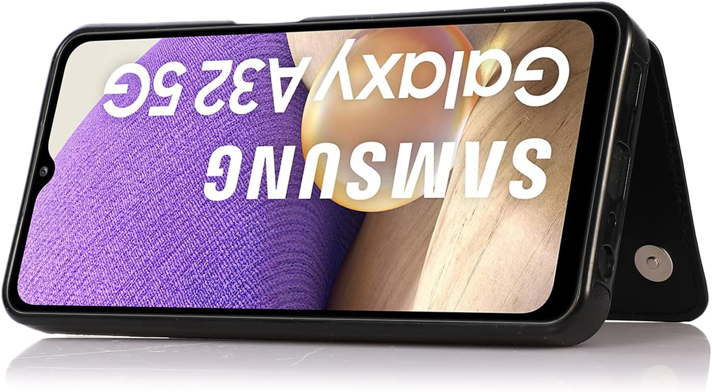 Funda de teléfono para Samsung Galaxy A32 5G de 6.5 pulgadas con protector de pantalla de vidrio templado, tarjeterotarjeterocartera, soporte para